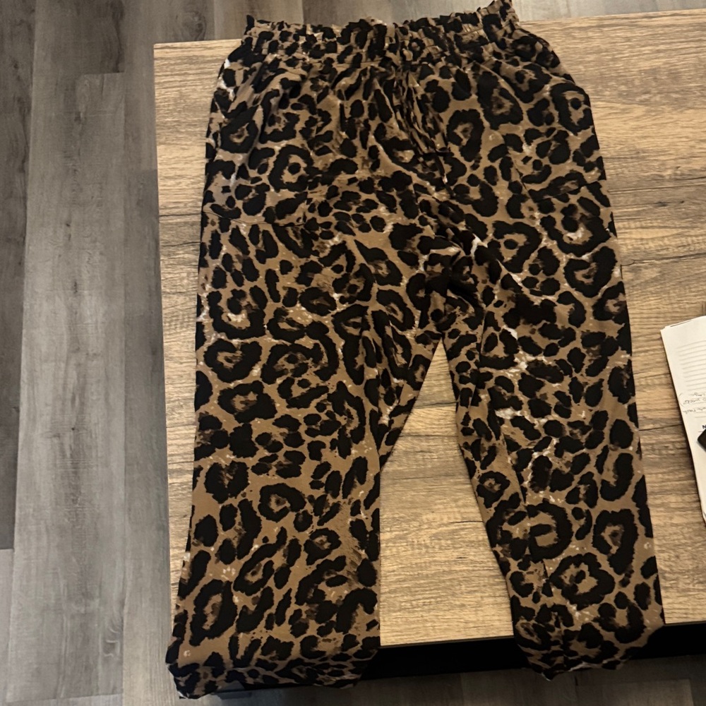 SHEIN Curve Animal Print Trousers